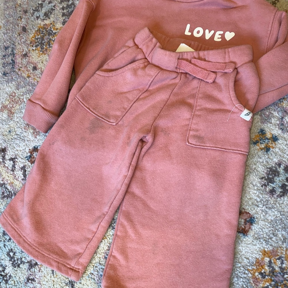 Wide leg LOVE sweatsuit